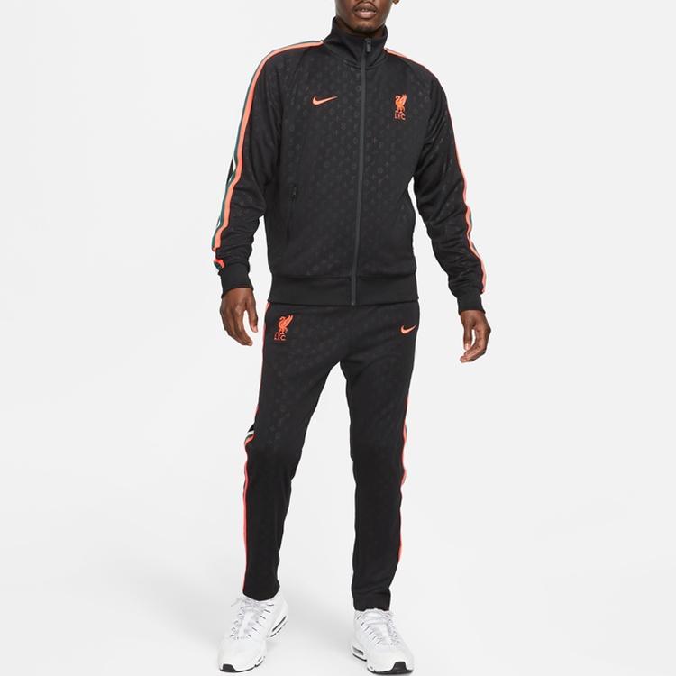 Nike Liverpool N98 Knit Loose Stand Collar Stripe Logo Jacket Black Men's DB2944-010
