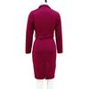 Women's Work Dress Long Sleeve Deep V Neck Bodycon Sheath Suit Dress Church Teacher Business Office Outfit with Square Buckle