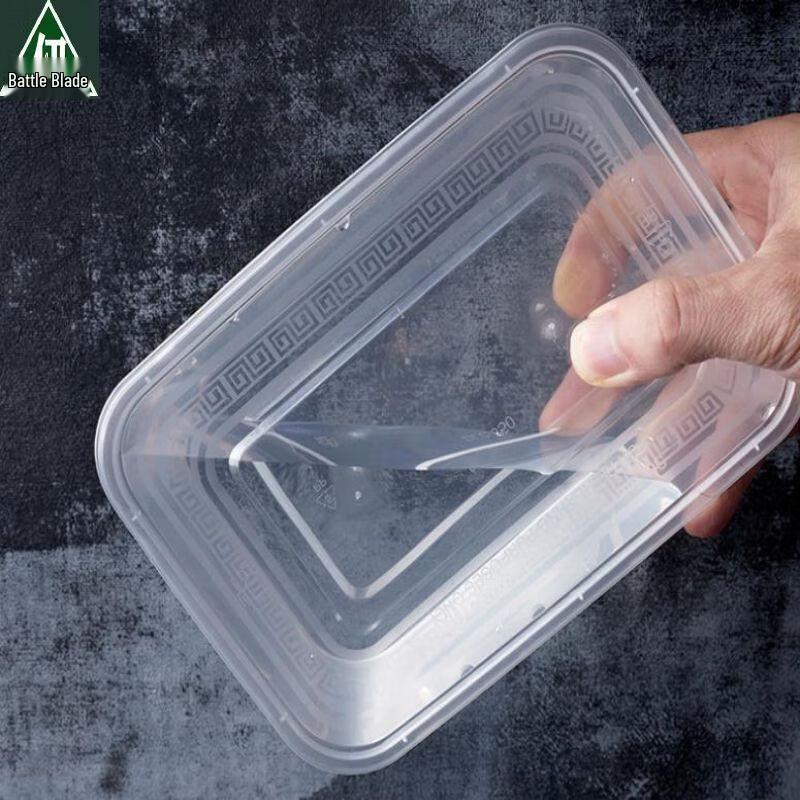 Disposable Transparent Plastic Takeaway Containers (50-Pack) with Lids