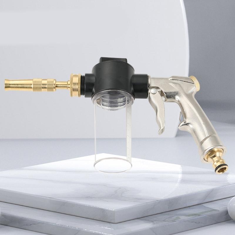 Multifunctional Foam Blaster Water Guns Adjustable Nozzle Plating Finish for Home Car Cleaning, with Rich Lathers Bottle