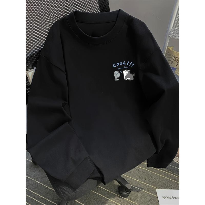 Durable Anti-Pilling Men s Crew Neck Sweatshirt, Cozy for Home XXL чёрный