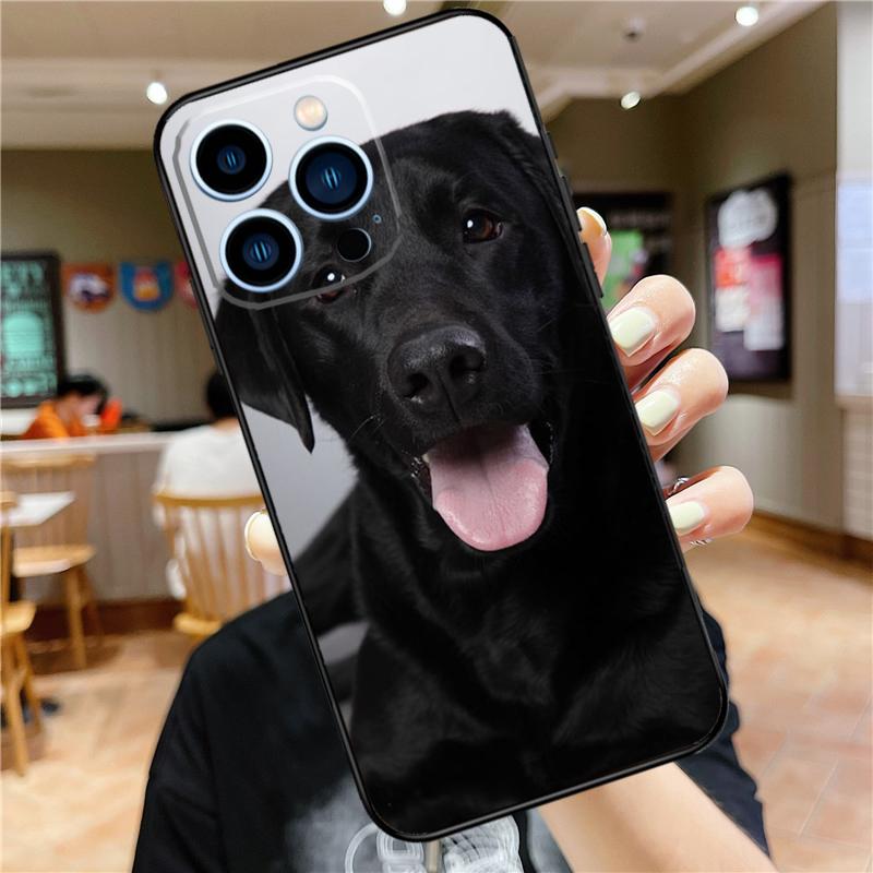 Black Labrador Dog Case For iPhone 17 16 15 14 13 12 11 Pro Max Mini Plus 16e 17 Air Bumper Cover Accessories