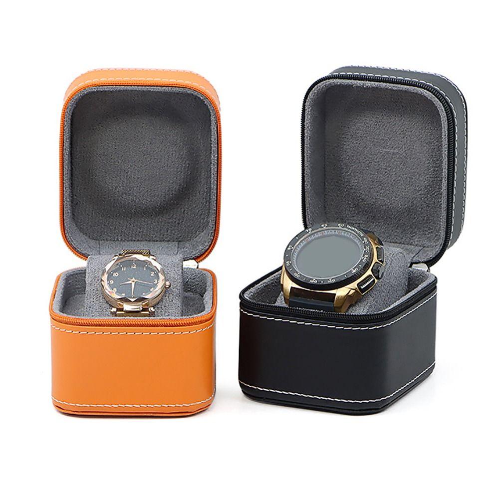 PU Leather Watch Box with Removable Cushion Portable Wristwatch Display Case Square Watch Packaging Box Watch Packaging Box