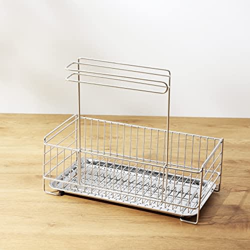 PEARL METAL Stainless Steel Dish Towel Rack, Made In Japan, for Dish Drainers and Baskets, HB-1784