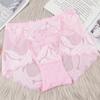 Intimo Sexy in Pizzo Trasparente a Vita Media da Donna Mutandine a Triangolo Traspiranti e Confortevoli Sollevano i Fianchi
