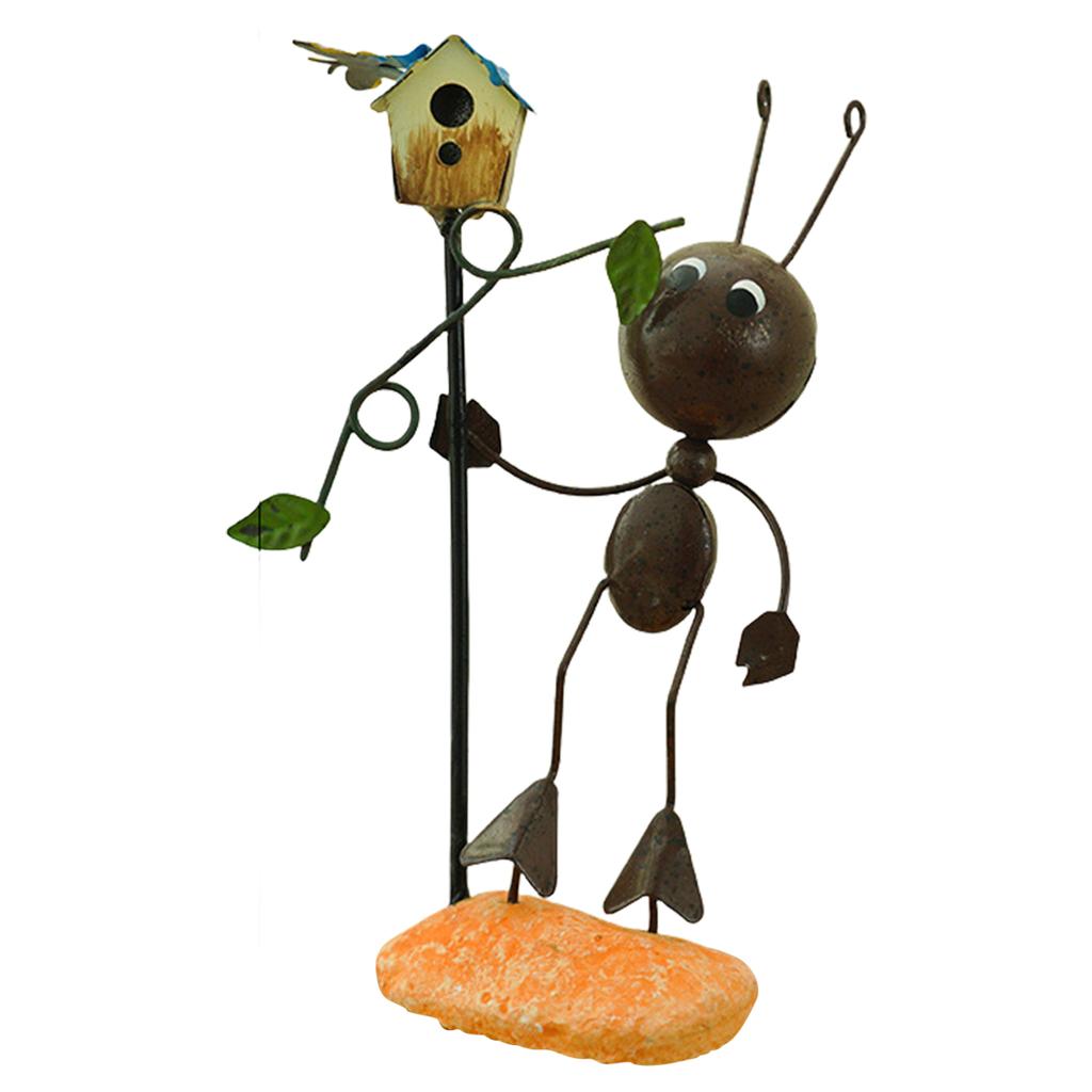 Iron Ants Garden Sculpture Weather Resistant Yard Ornaments Suitable For Outdoor Lawn Decoration And Plant Support Stake