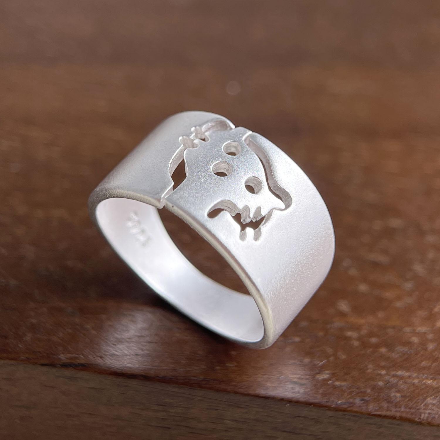 

BF CLUB 925 Sterling Rings for Women Simple Geometric Handmade Irregular Retro Butterfly Cat Ring Allergy For Birthday Gift resizable