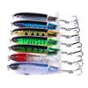 1pcs 10cm 14cm Topwater Spinner Fishing Lure Popper Artificial Pencil Hard Bait Propeller Rotating Tail Fishing Tackle Swimbait