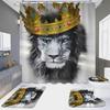 4Pcs Shower Curtain Set with Non-Slip Bath Mat, Toilet Lid Cover, Contour Rug & 12 Hooks, Bathroom