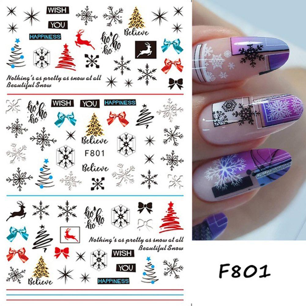 

Manicure Elk Xmas Tree Snowflake Nail Accessories Nail Art Decor Christmas Nail Sticker Nail Decal F8001