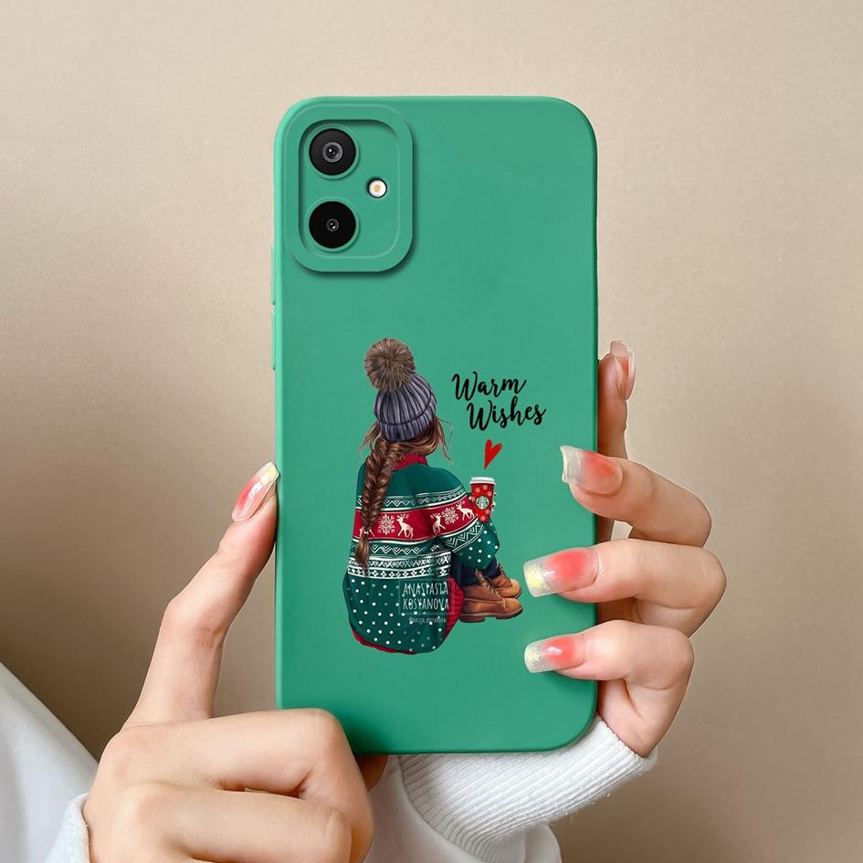 Etui na telefon Samsung Galaxy S25 Edge A06 F06 M06 F16 M16 Piękny Elegancki Wzór Dziewczyny Płynny Silikon Ochronna Powłoka Odporna na Upadki Dla Samsunga Pokrowiec