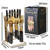 Stainless Steel 24-Piece Cutlery Set with Imitation Ceramic Handles - Includes Knives, Forks, and Spoons in Gift Box.