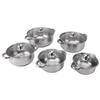 Set 5 pezzi Pentole in Acciaio Inossidabile Set di Pentole da Cucina Casseruola con Coperchio in Vetro Pentola per Brodo Pentola per Zuppa con 2 Manici