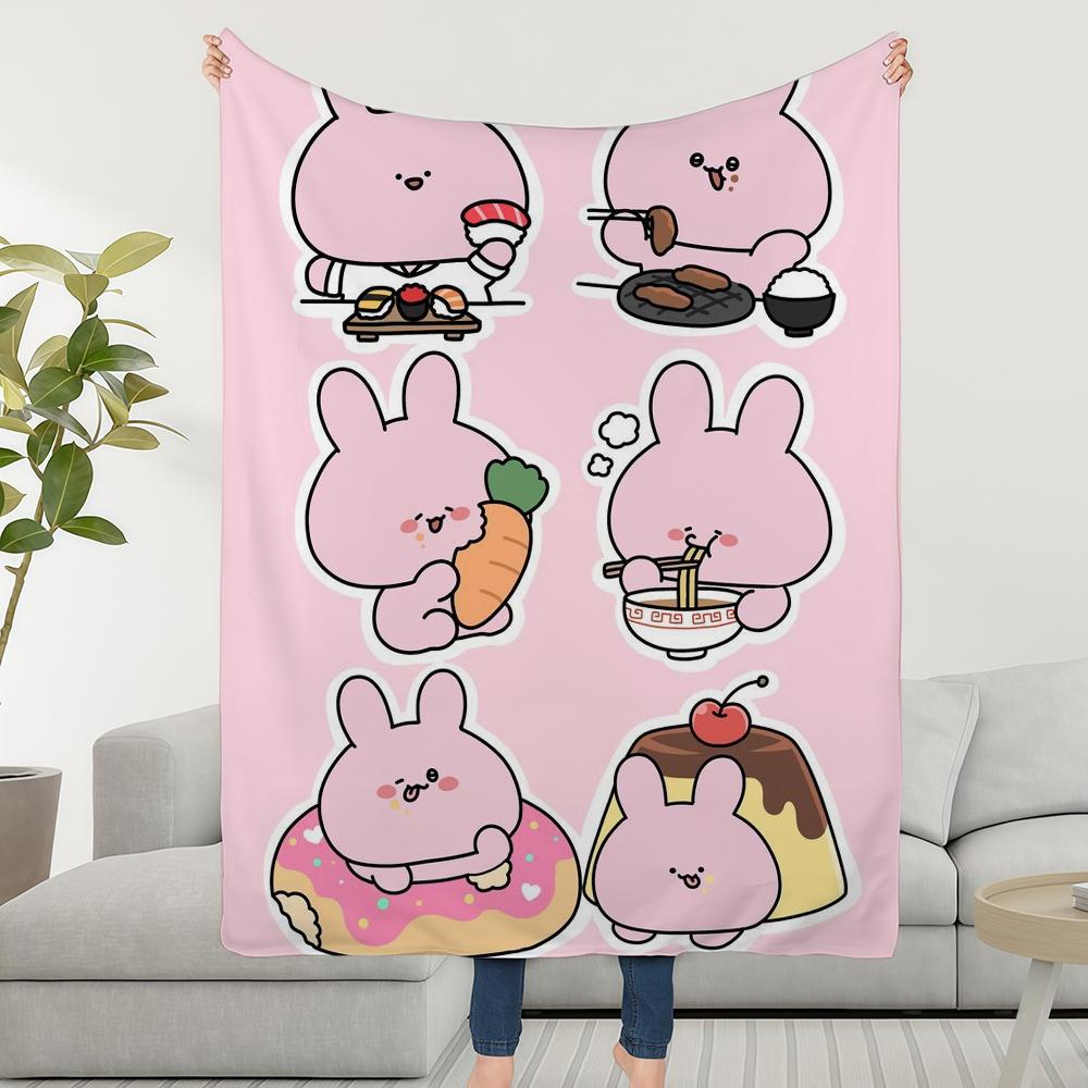 Blanket Throw Super Cartoon Cosy Cute Plush Living Room Sofa Couch A-Asamimichan Childish Birthday Gifts 30x40in