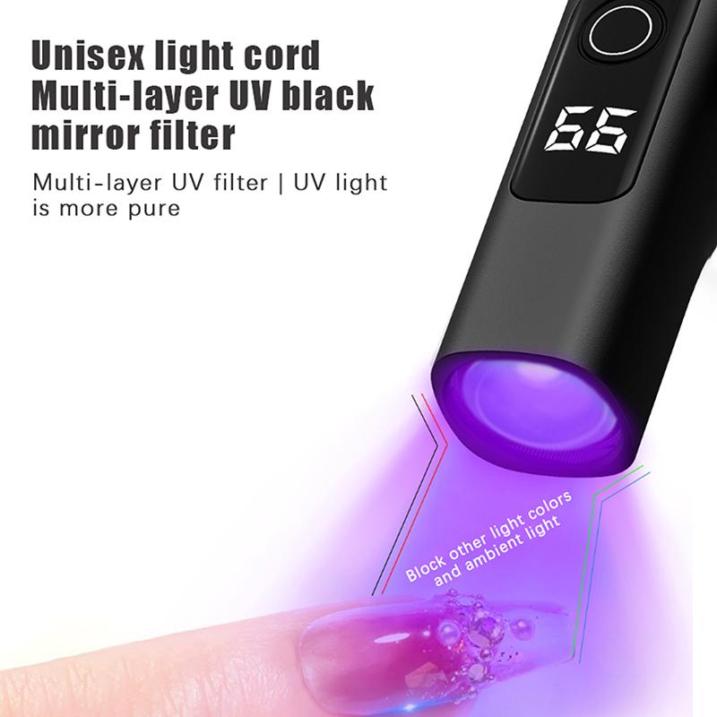 Mini  And Portable Salon Quick Dry Usb Rechargeable Digital Display Screenled Nail Lamp