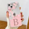 Flower Letter Pink Fashion Initial Clear Case pro Apple iPhone 14 11 13 12 Pro 7 8 Plus XR X XS Max 6 6S silikonový kryt na telefon