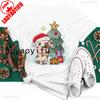 New Year Merry Christmas Women T Shirt Maycaur Christmas Gift Unisex Clothes Kawaii Sika Deer Graphic Shirt Scarf Penguin Tops