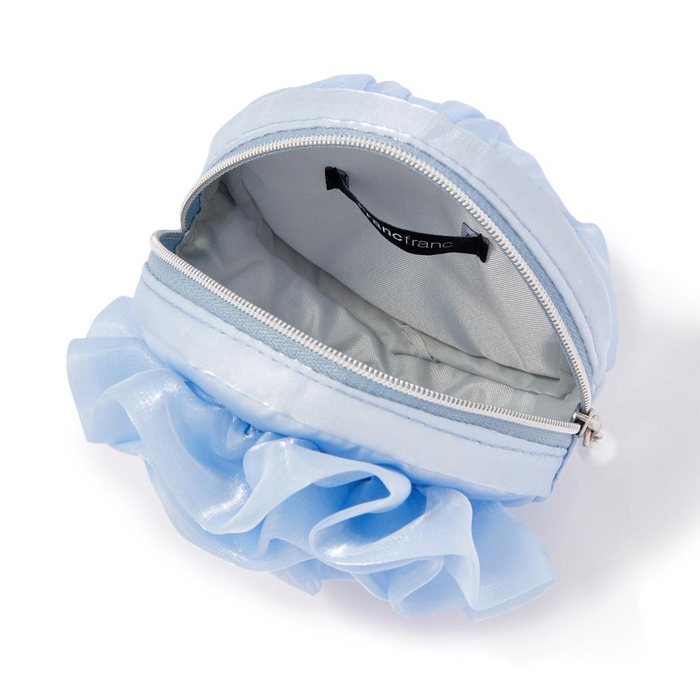 Franc Franc Japan Organza Flower Mini Pouch Light Blue