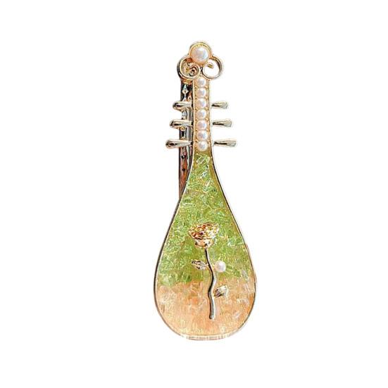 1/4Pcs Women Hair Clips Faux Pearl Decorations Floral Design Secure Fit Hair Pins Lute Shape Hairpins Formal Hairstyle Accessories