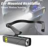 Outdoor Ear Clip Headlamp Induction Switch Headlight Led Head Weight Waterproof Flashlight Light for Camping Fishing Hiking
