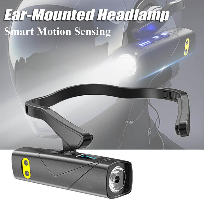 Outdoor Ear Clip Headlamp Induction Switch Headlight Led Head Weight Waterproof Flashlight Light for Camping Fishing Hiking