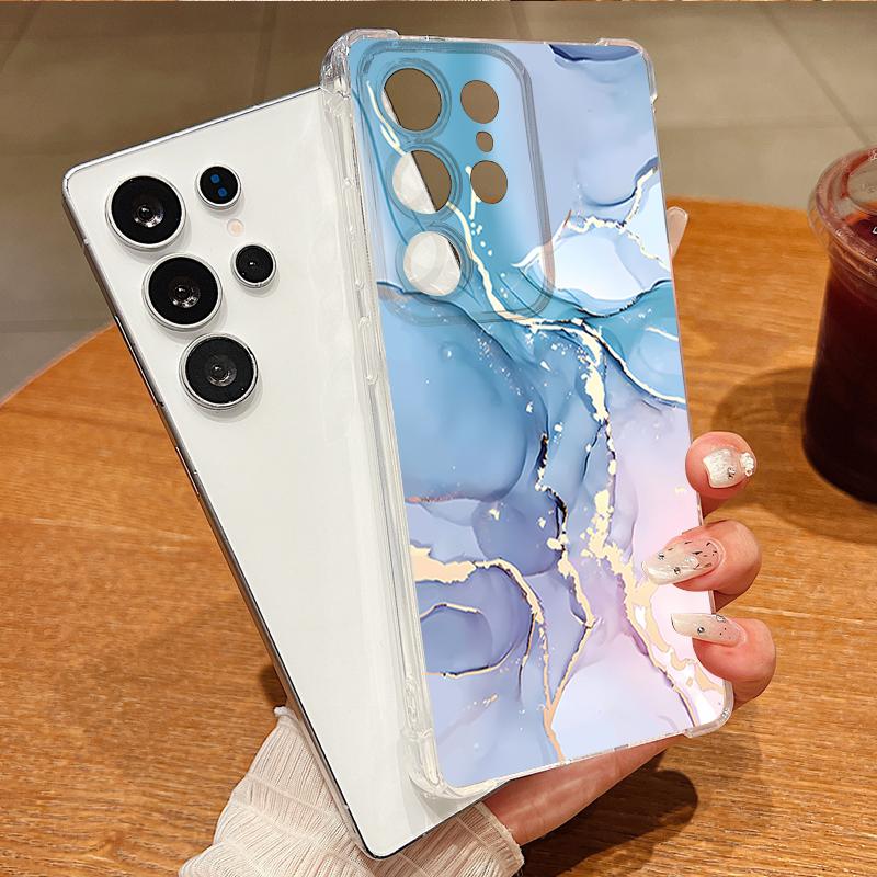 Sandstone Marble Pattern Phone Case For Samsung Galaxy S26 S25 S24 S23 Ultra S22 Plus S21 S24 S25 FE Clear Shockproof Soft Cover