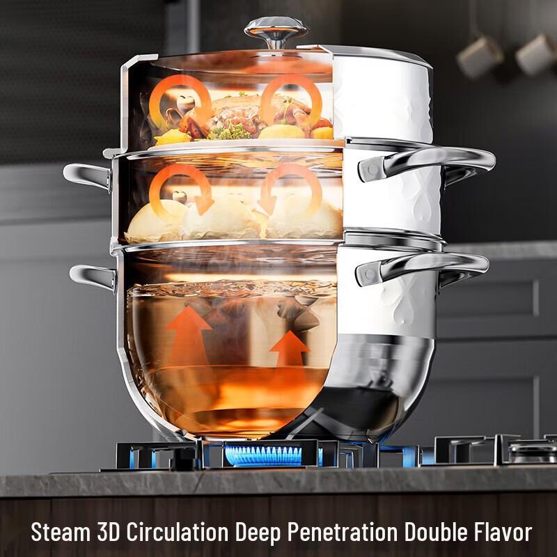Macaiiroos Stainless Steel Multi-layer Steamer Pot