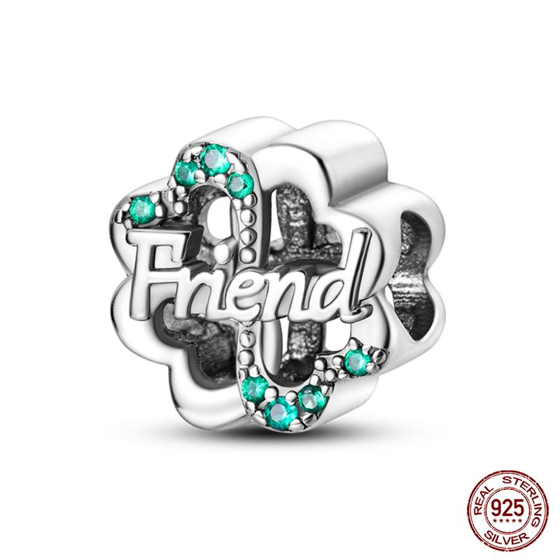 925 Lucky Clover Charm Beads Fit 3mm Sterling Silver Bracelet DIY Ladies Birthday Gift