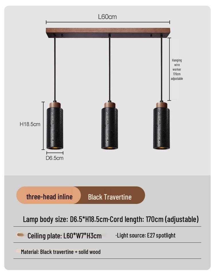 Nordic Wabi-Sabi Yellow Cave Stone Pendant for Restaurant or Bedroom Lighting