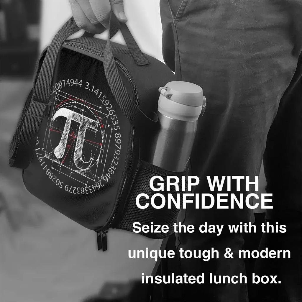Pi Symbol Line Drawing Thermal Insulated Lunch Bag Maths Science Resuable Lunch Container School Multifunction Bento Food Box