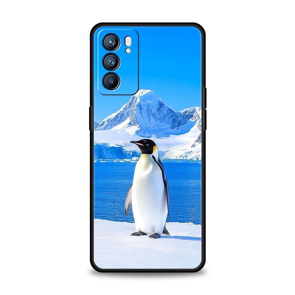 Penguin Kawaii Cute Phone Case For Oppo A54 A53 A52 A15 A95 A16 A78 A79 A80 A98 4G Find X5 X6 Reno10 12 13 F Pro 5G Cover