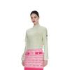 Fila Fitted Short High Neck Solid Color Sports Knit Long Sleeve T-Shirt Women Tops Sprout-Green A11W241211F-LG