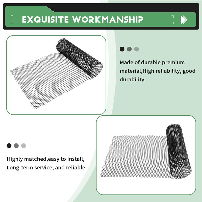 40X13 Inch Universal Car Grille Mesh Metal Car Grille Mesh Sheet Grid Rhombic Grill Mesh Hole 8X16mm-A87Q