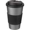 Americano 350 Ml Tumbler with Grip and Spill-proof Lid Silver