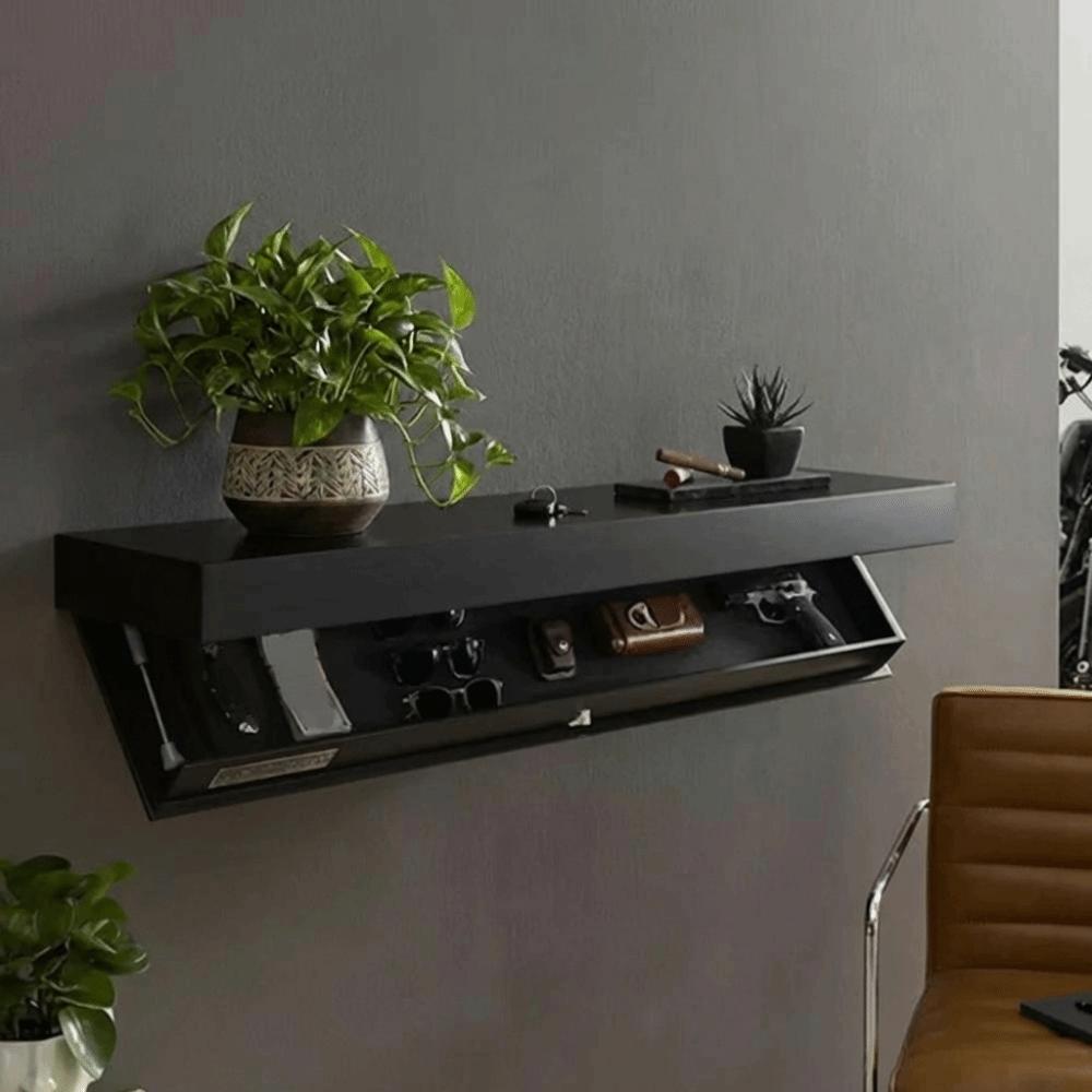 Solid Color Wooden Magic Flap Shelf Decorative Space Saving Hidden Shelves Wall Mounted with Secret Compartment