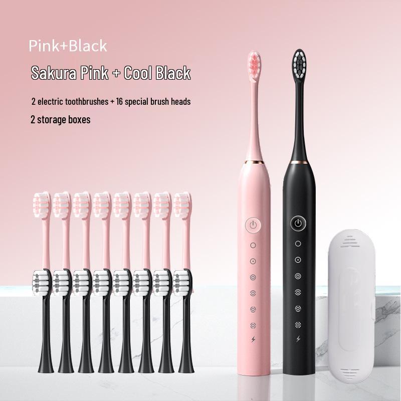 Enhanced Rechargeable Electric Toothbrush: Six-Speed Adult Couple Set with Travel-Friendly Soft Bristle Design
