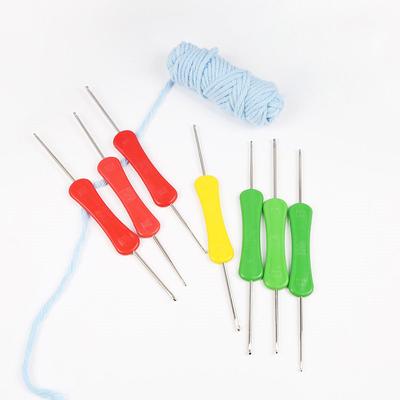Strumenti per tessitura con manico in plastica Ago per maglioni fai da te 10 pezzi Ago per uncinetto a doppia testa per maglieria