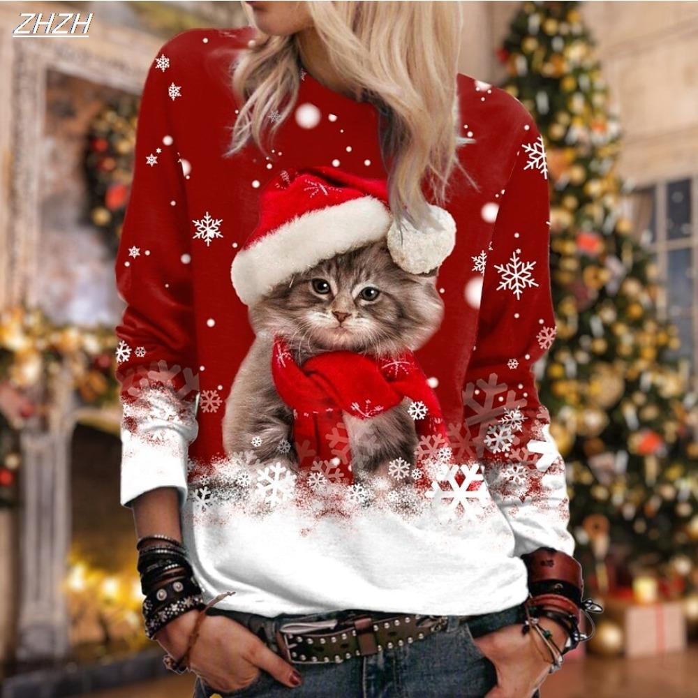 Women's Christmas Snowman Print Hoodie, Festive Pullover Sweatshirt, Long Sleeve Casual Wear Fall Winter Holiday Style
