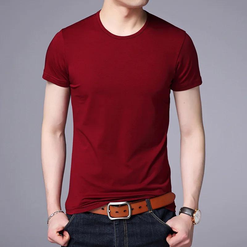 

Men s T Shirt Cotton Short Sleeved Round Neck T-shirt for Male Casual Solid Color Half Sleeved Tops Tshirt M