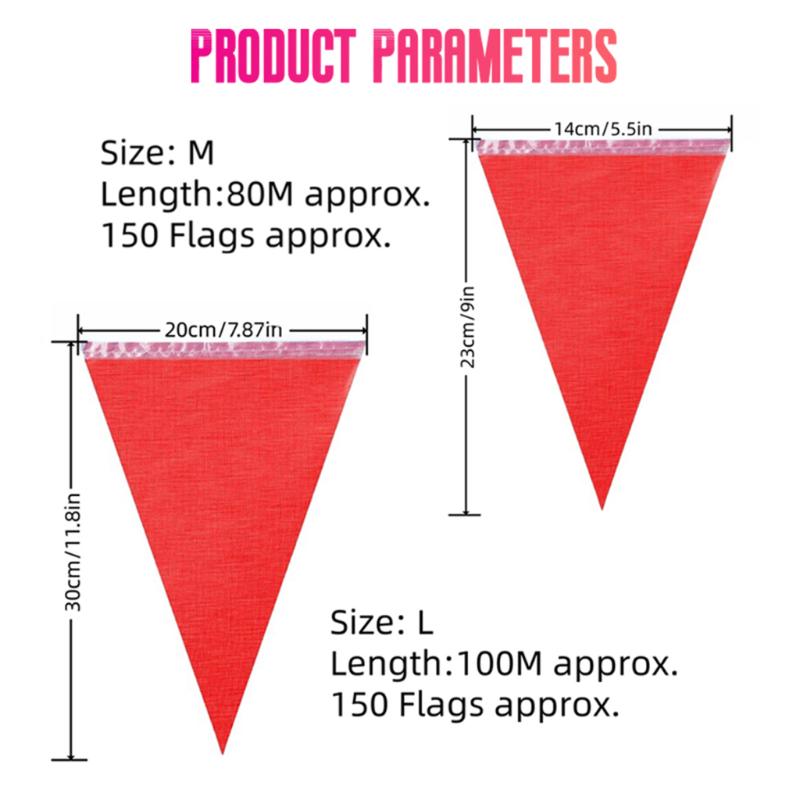 Colorful Triangle Flag Bunting 100M 150 Sides Reusable Polyester Banner for Garden Patio Holiday Party Outdoor Decor