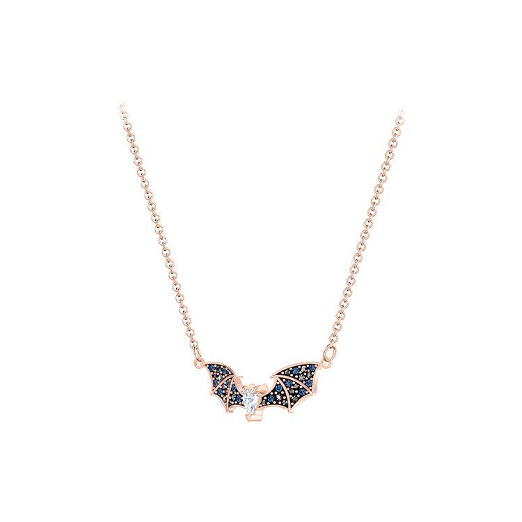 Swarovski Mysterious Bat Moon Double Chain Necklace Women necklace Rose-Gold 5491565