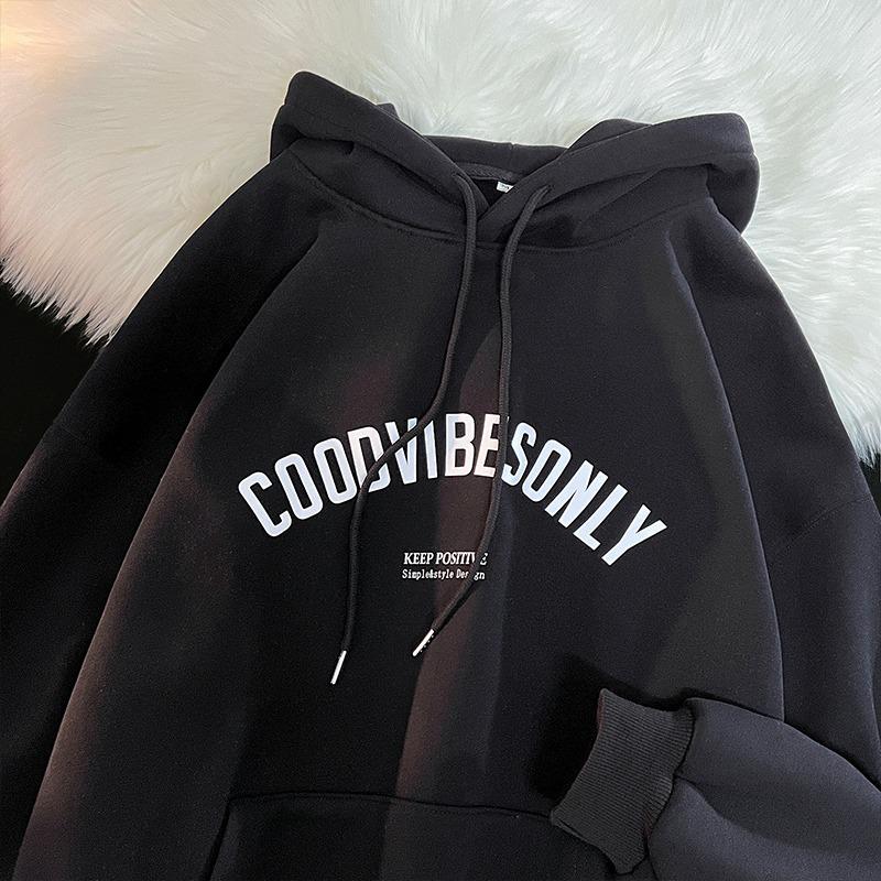 Ciężki koreański sweter z kapturem o luźnym kroju na jesień/zimę 320g