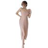 Black Mesh Low-Cut High-Slit Lingerie Camisole Dress - Erotic, Transparent Nightgown for Women