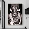 African Tribal People Portrait Wall Art Pictures Canvas Painting Posters and Prints Pictures for Living Room Home Decorative No Frame
