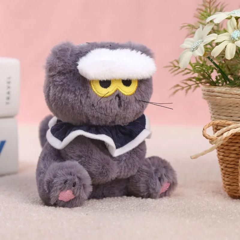 Cute Anime Angry Cloud Cat Plush Keychain Soft Fluffy Cartoon Kitten Plushie Doll Kawaii Kpop Idol Stuffed Pendant Bags Decor