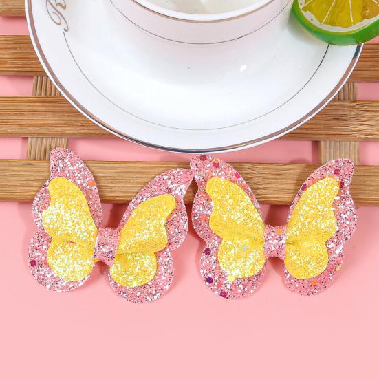 Girl Hairpin Three-Dimensional Butterfly Shape Glitter Sequins Decor Hair Clip Damage-Free Side Bangs Party Hair Accessory