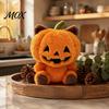 Dekorative Wurfkissen für das Sofa Halloween Kürbis Plüschkissen mit Katzenohren & Krallen, Orange Flauschige Dekoration Weiches Kuscheltier Kissen, Herbst