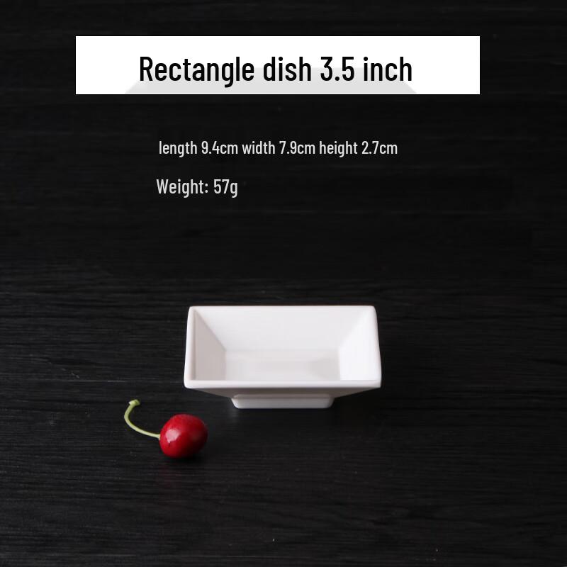 Qianxing A8 White Melamine Rectangular Seasoning Dishes, 20-Pack