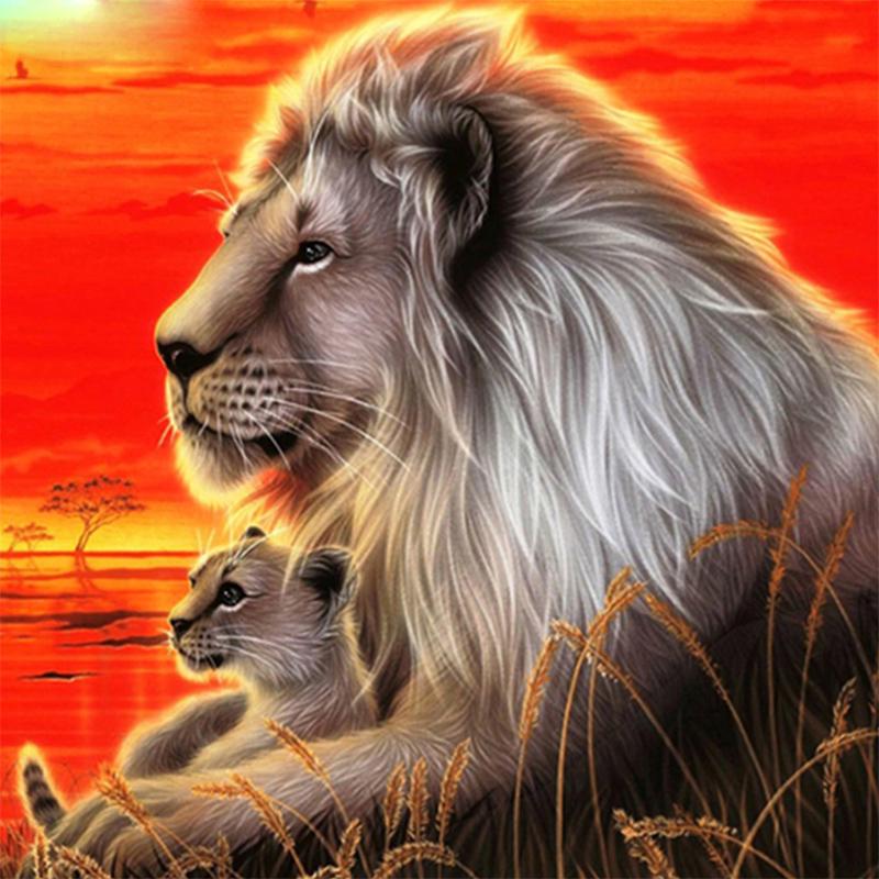Full Drill Diamond Painting The Lion King Father and Son Animal DIY ZY122C Full Drill Diamond Painting The Lion King Father and Son Animal DIY ZY122C