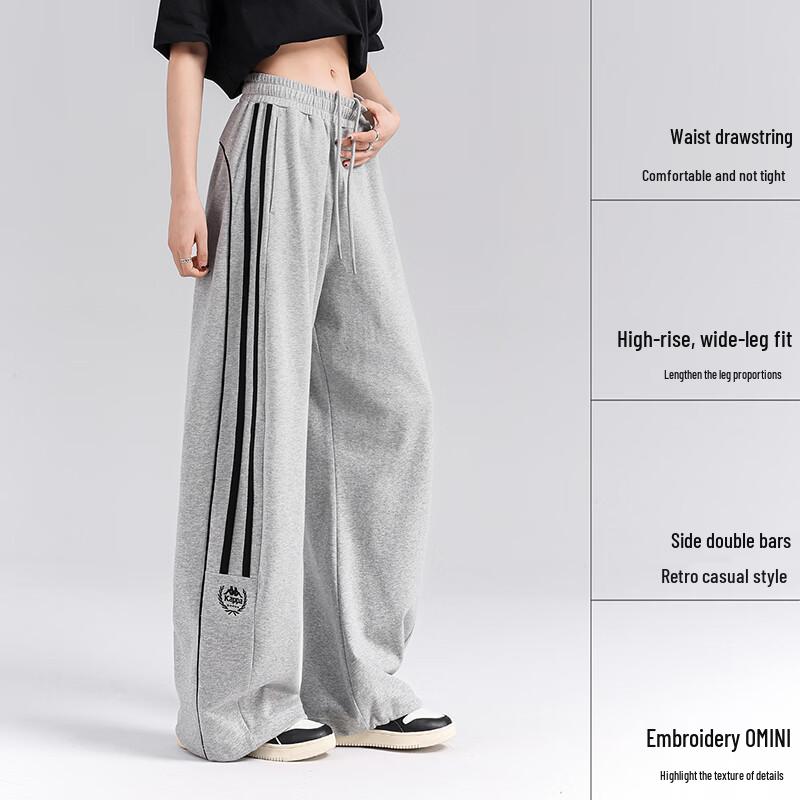 Kappa Women's Striped Loose Straight-Leg Sport Pants